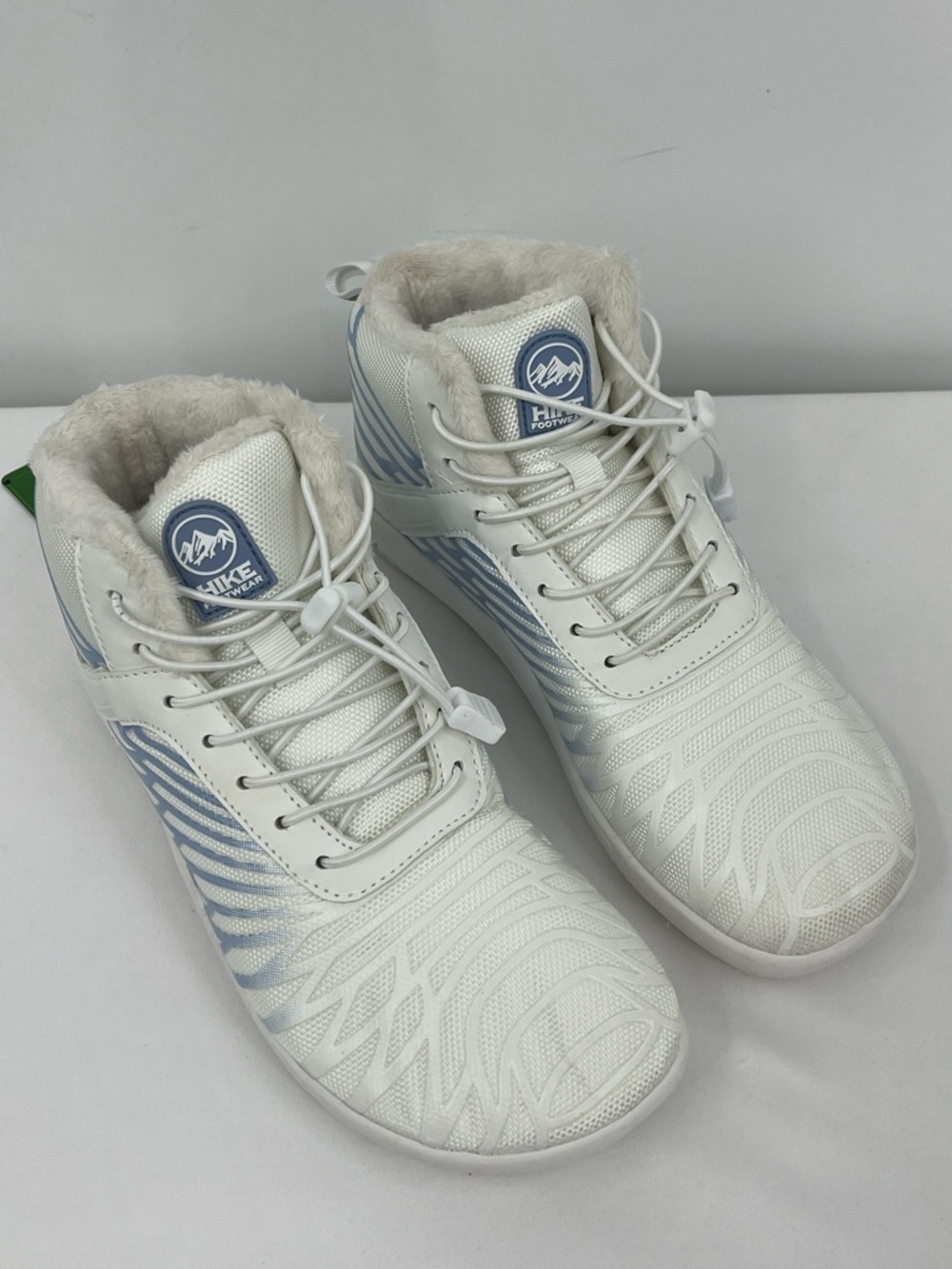 HIKE Footwear White & Light Blue Fleece-Lined High-Top Sneakers WOMENS SIZE 39